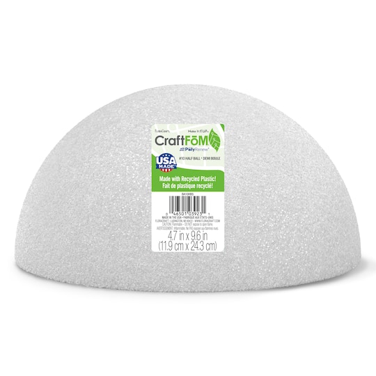 12 Pack: FloraCraft® CraftFōM Half Ball White, 10"